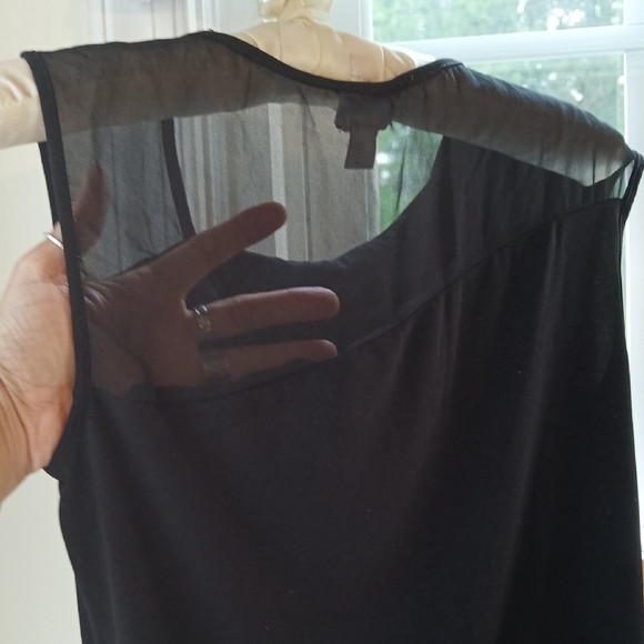 Worthington Black Sheer Accent Blouse - Picture 4 of 5